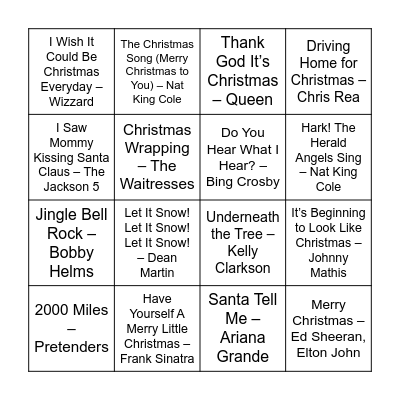 Christmas Bingo Card