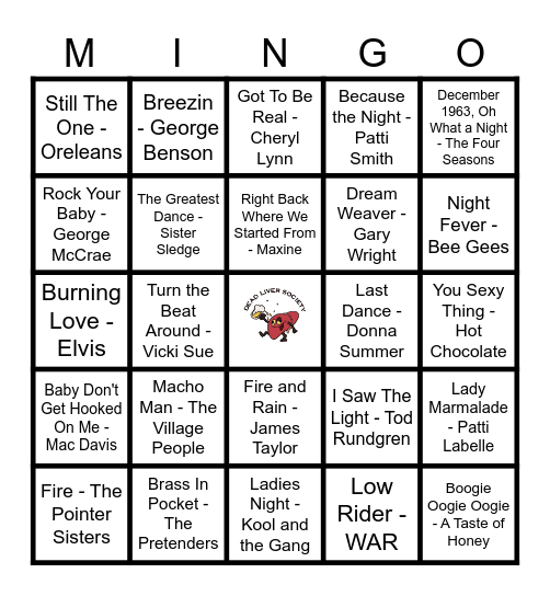 70's Hits! Revisited Bingo Card