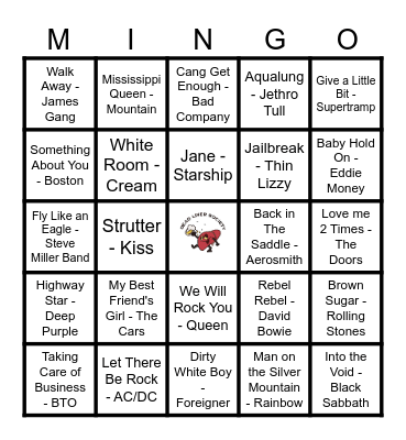 70's Rockers! Bingo Card