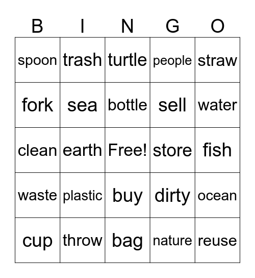 JHS1 SDG14 Bingo Card