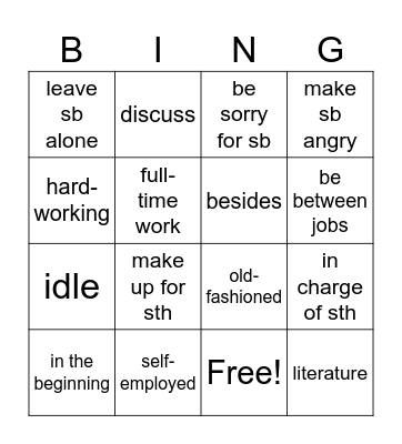 ILE 6 - Unit 6 words+phrases Bingo Card