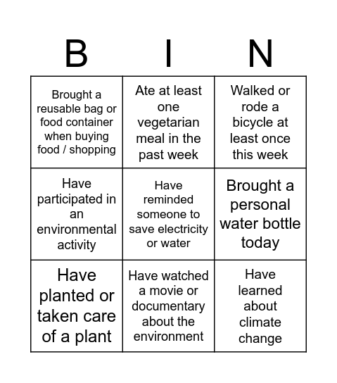 Unit 4- Lesson 1: Getting started Bingo Card