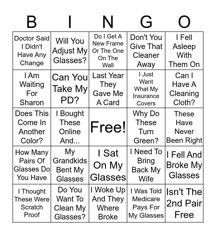 BINGO   PRINTED ON A  GLASSES LENS,PHONE,SCREEN CLEANING CLOTH 