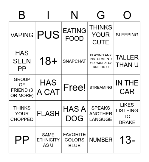 omegle bingo carx Bingo Card