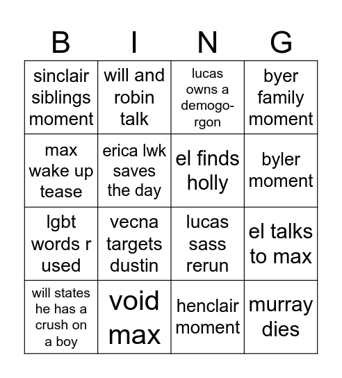 vol 1 bingo Card
