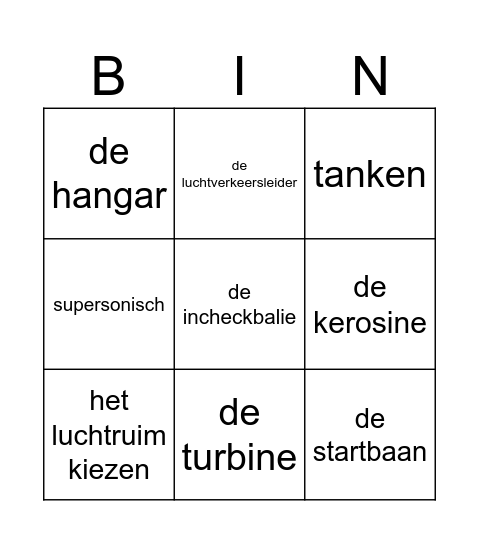 Woordenschat Bingo Card
