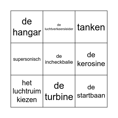 Woordenschat Bingo Card