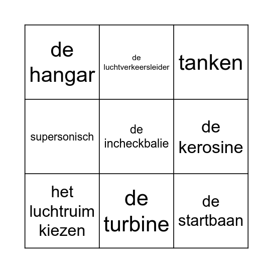 Woordenschat Bingo Card