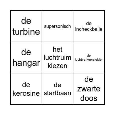 Woordenschat Bingo Card