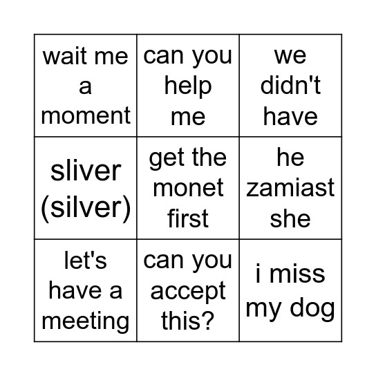 Bożenka Bingo Card