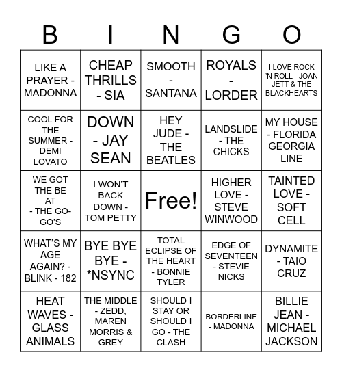 GOOD MIX 1 Bingo Card