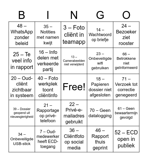 IB&P - BINGO! Bingo Card
