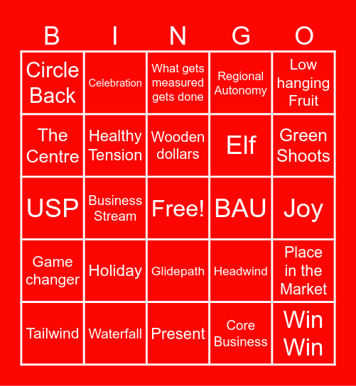 Briefing bingo! Bingo Card