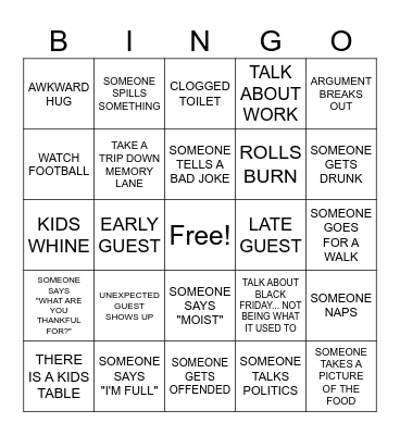 100.9/107.1 The Cat Thanksgiving BINGO Card