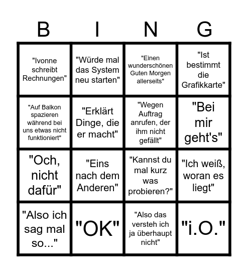 Wolf´s Bingo-Abenteuer Bingo Card