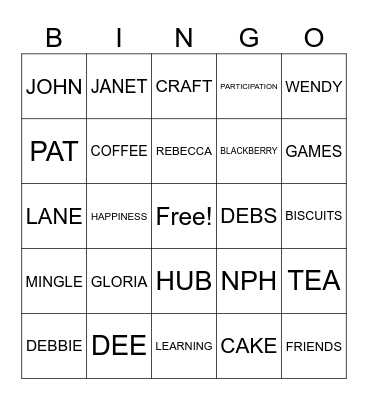 monday mingle bingo Card