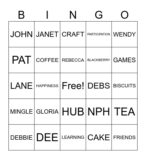 monday mingle bingo Card