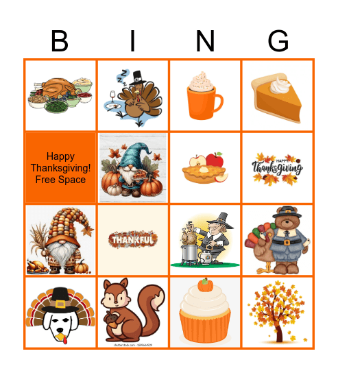 THANKSGIVING BINGO Card
