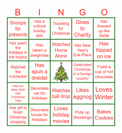 Holiday Bingo Card