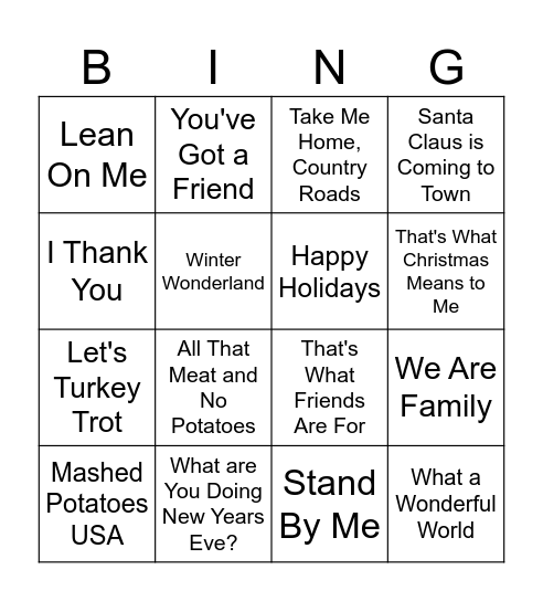 Feelin' Thankful Bingo Card