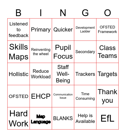 Meeting Bingo Card