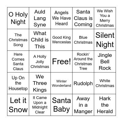 Christmas Music Bingo Card