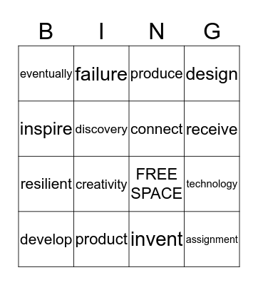 Think Big Bingo Card