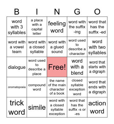 Word Hunt! Bingo Card