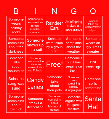 MME Xmas 2025 Bingo Card