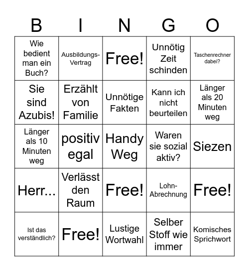 Detlef Bingo Card