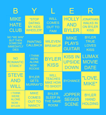 STRANGER THINGS S5 Bingo Card