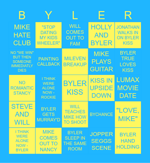 STRANGER THINGS S5 Bingo Card