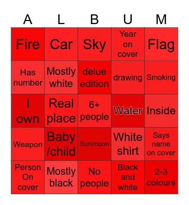 Album covers bimgo card Bingo Card