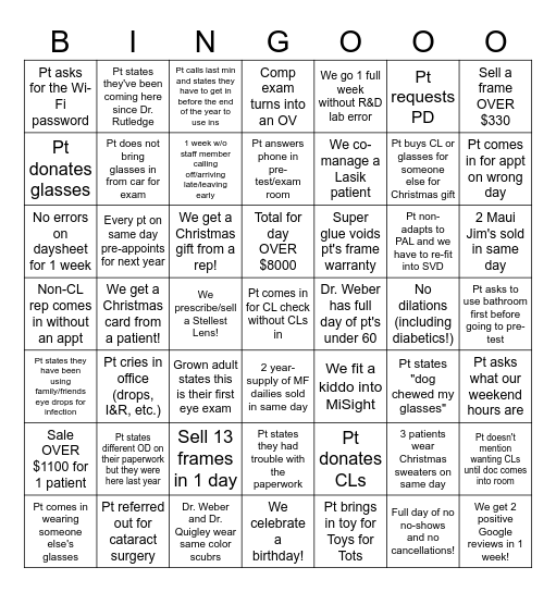 Holiday Bingo! Bingo Card