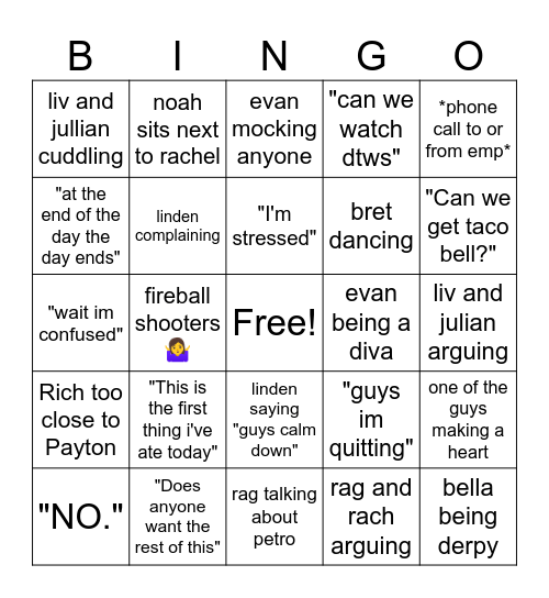 Friendsgiving Bingo Card