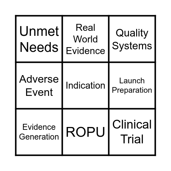 Medicine Welcome Day Bingo Card