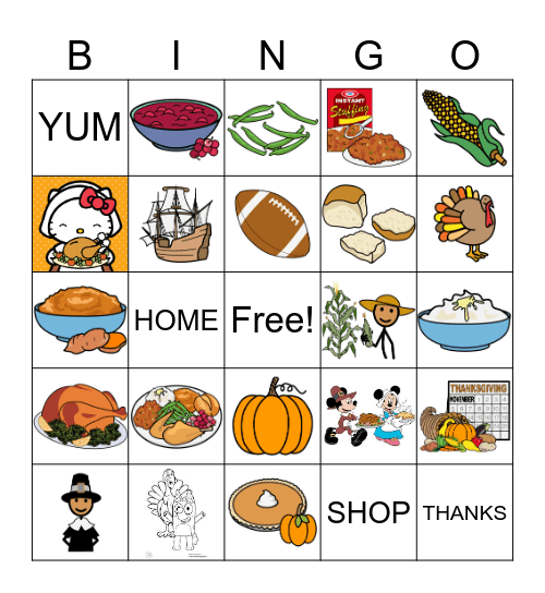 Thanksgiving Bingo Card