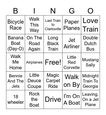 Grandma's House We Go Bingo Card