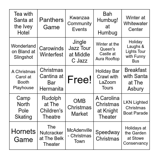 Holiday Bingo Card