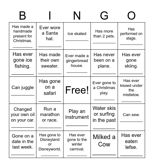 Blizzard Bingo Card