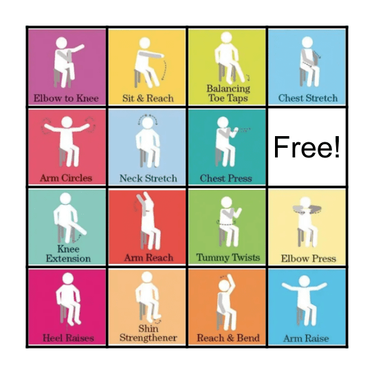 Chair Activity Bingo Card