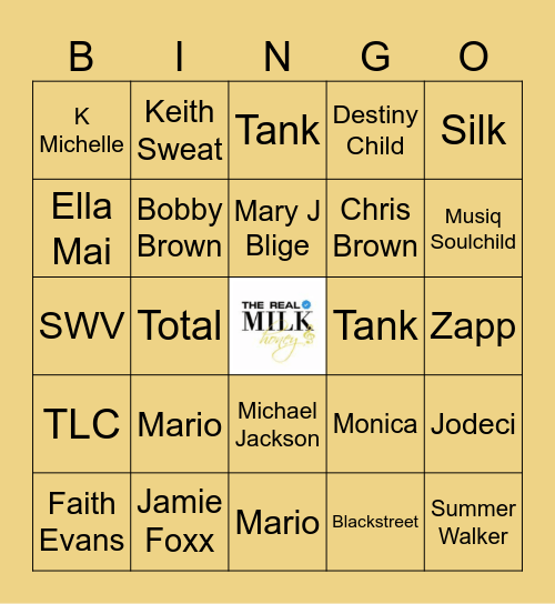 R&B Bingo Card