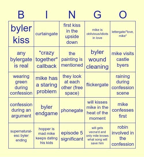 Byler Bingo Card