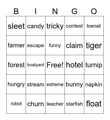 Reading Bingo Card