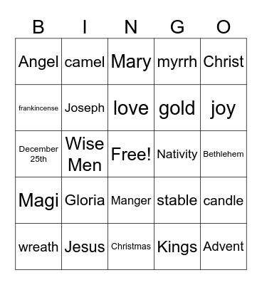 Christmas Bingo Card