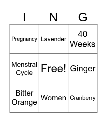 Herbs and Supplements Bingo Card