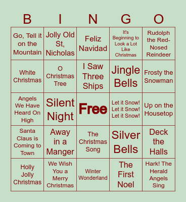 Christmas Bingo Card