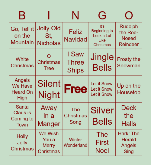 Christmas Bingo Card