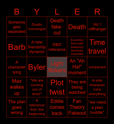 Stranger Things S5 Vol1 Bingo Card
