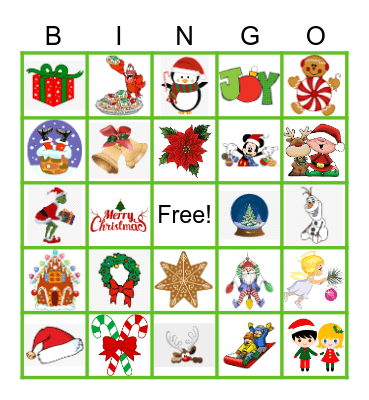Chat Holiday Bingo Card
